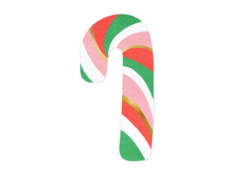 PartyDeco Servietten Zuckerstangen – 8 × 15,5 cm, 3-lagig – 20 Stück