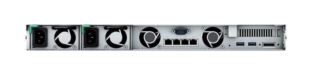 Synology RS822RP+ – 4-Bay Rack 1U NAS – AMD Ryzen V1500B, 2 GB RAM, 1GbE, DSM, redundantes Netzteil