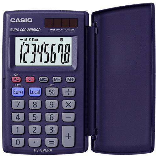 Casio Finanzrechner HS-8VER – 8-stellig – Solar/Batterie – Blau