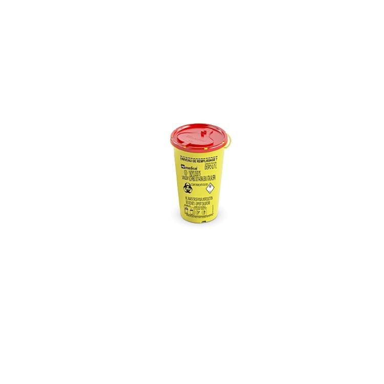 Tischabfalleimer – 0,7 l – Kunststoff, rund – gelb/rot