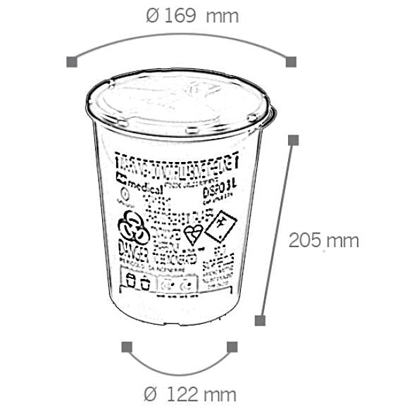 Recyclingbox DISPO – 3 l – Kunststoff, rund – gelb/rot