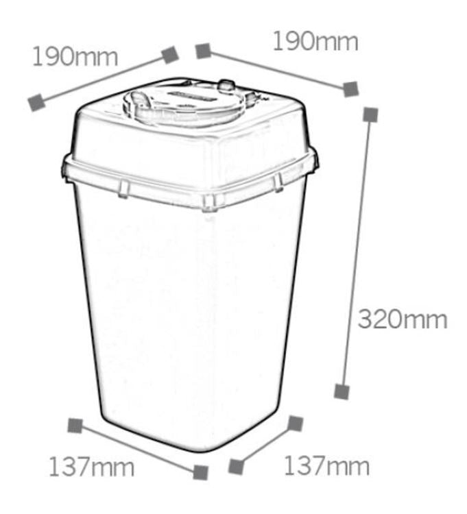 Recyclingbox Daily – 7 l – Kunststoff, quadratisch – gelb