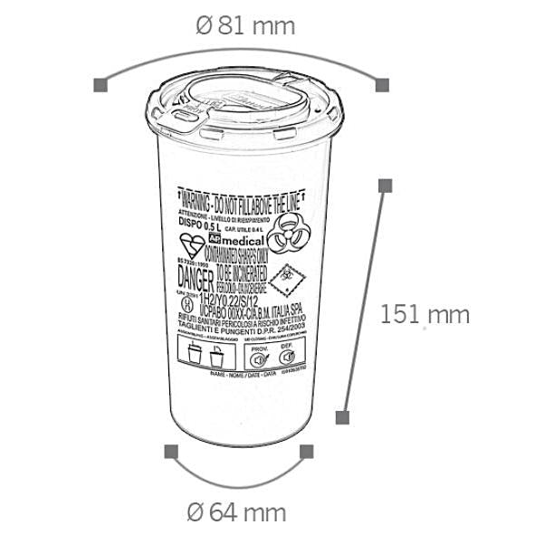 Tischabfalleimer DISPO – 0,5 l – Kunststoff, rund – gelb/rot