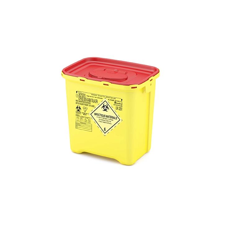 CS PLUS Recyclingbox – 22 l – Kunststoff, quadratisch – gelb/rot