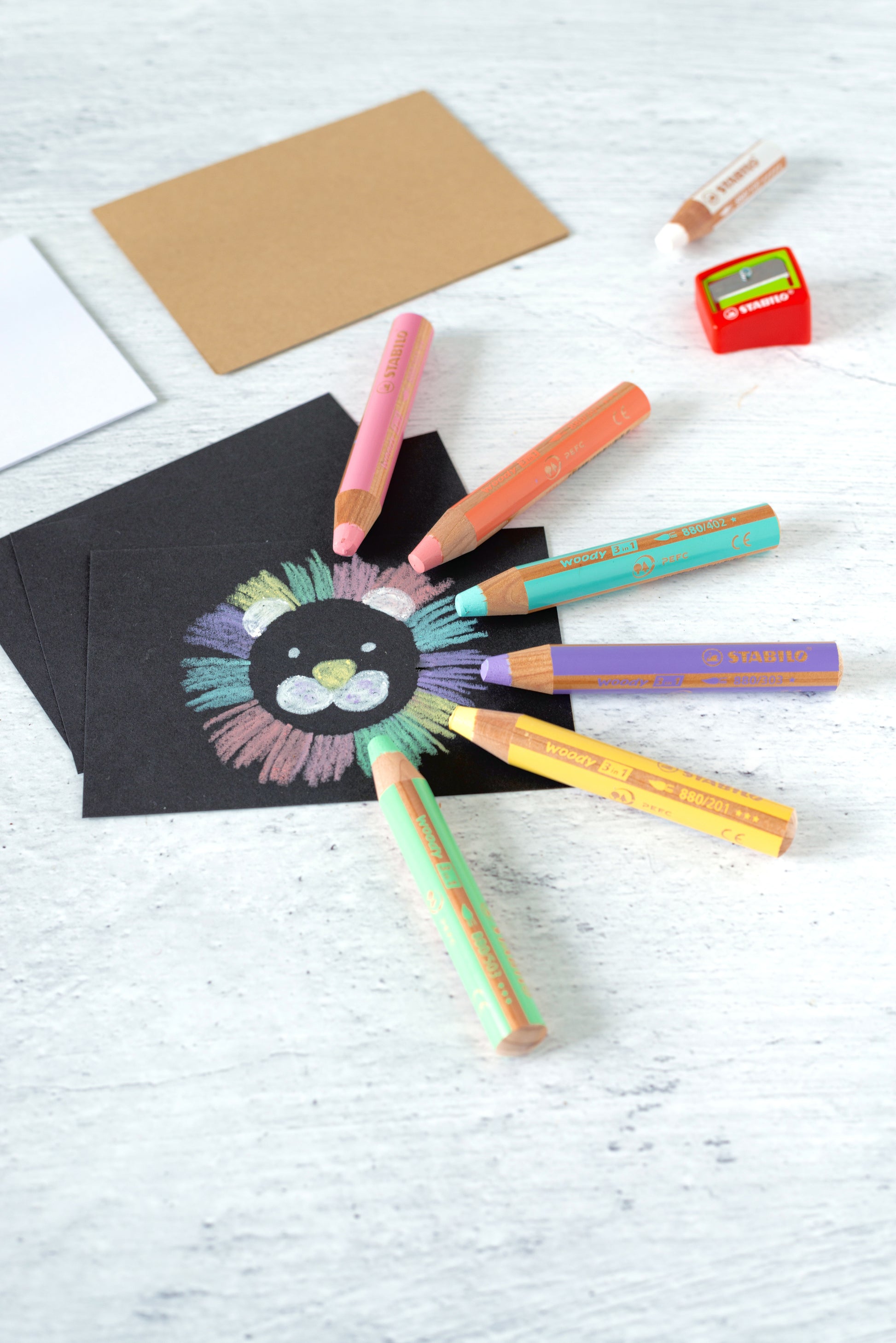 STABILO Buntstifte woody 3 in 1 – 3-in-1, Minen-Ø 10 mm, Einzelstift Gelb