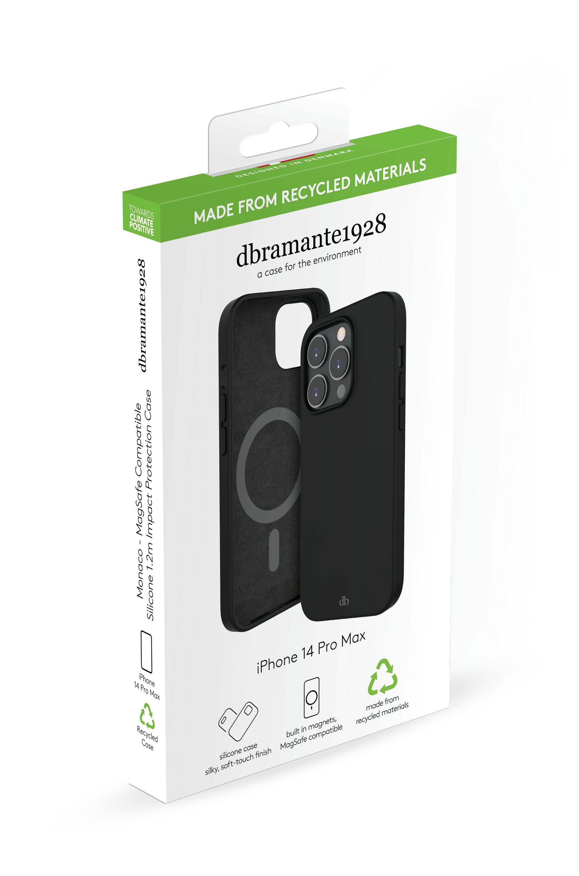 dbramante1928 Monaco – Backcover – für Apple iPhone 14 Pro Max, Recycling-Kunststoff, Blau