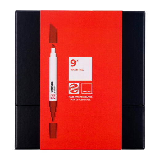 Talens Non-Permanent-Marker Pantone – warmes Rot – 9er-Set