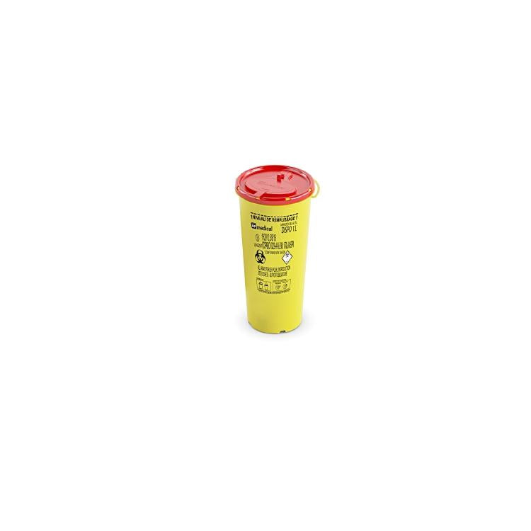 Abfallsammler DISPO – 1 l – Kunststoff, rund – gelb/rot