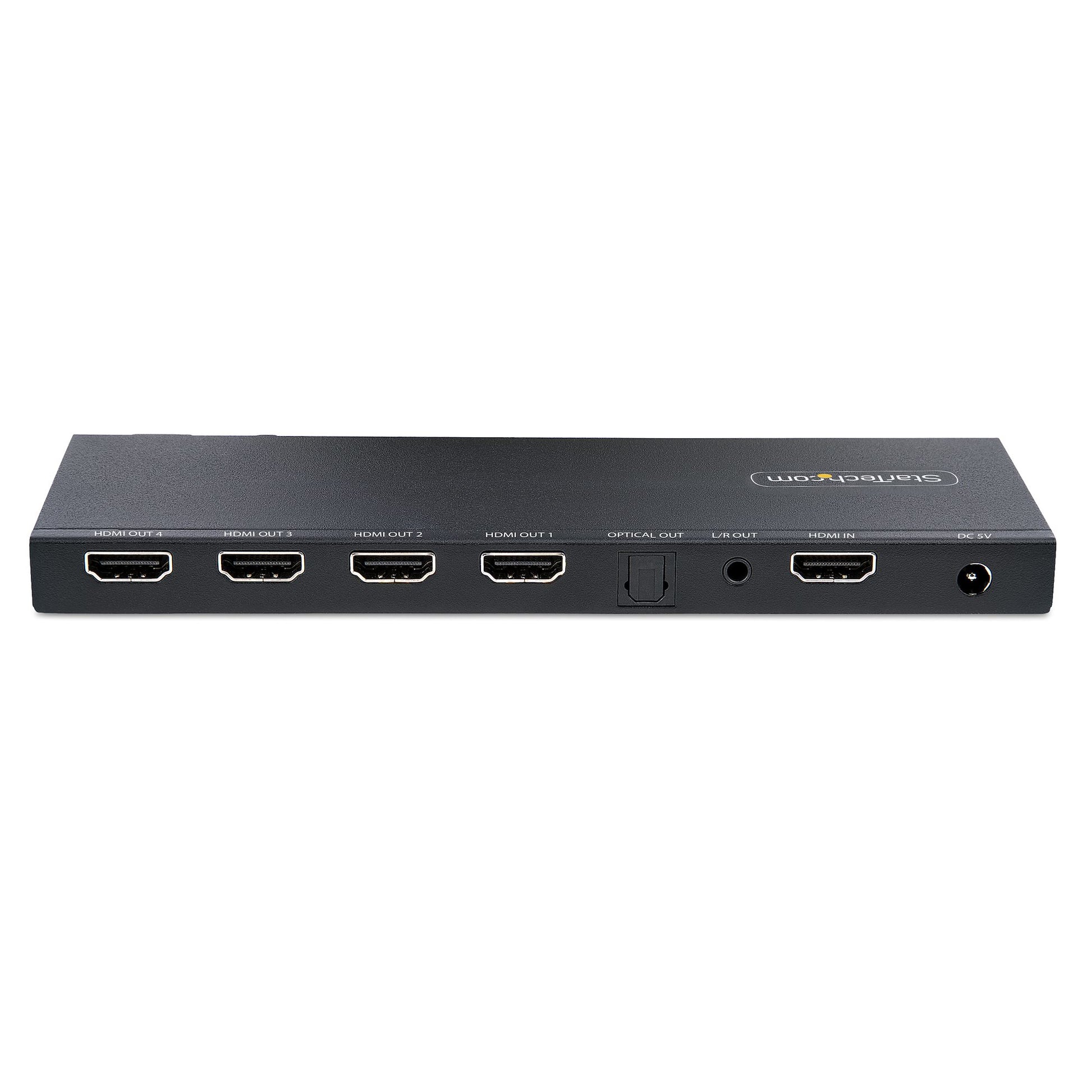 StarTech.com HDMI Splitter, 1×4, 4K@60 Hz, HDMI 2.0b, 5 m, Skalierer, 3,5 mm/Optisch, Schwarz