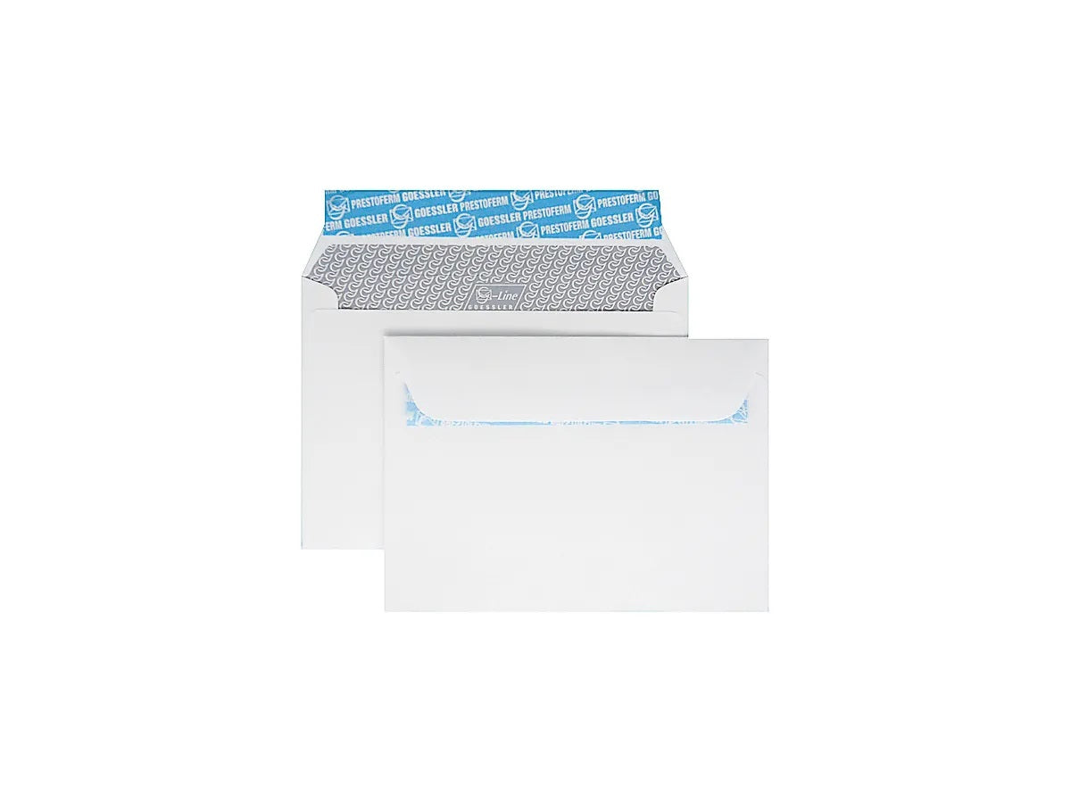 Goessler Couvert C5, ohne Fenster, selbstklebend, weiss, 100 g/m², mit Innendruck – 500 Stk.