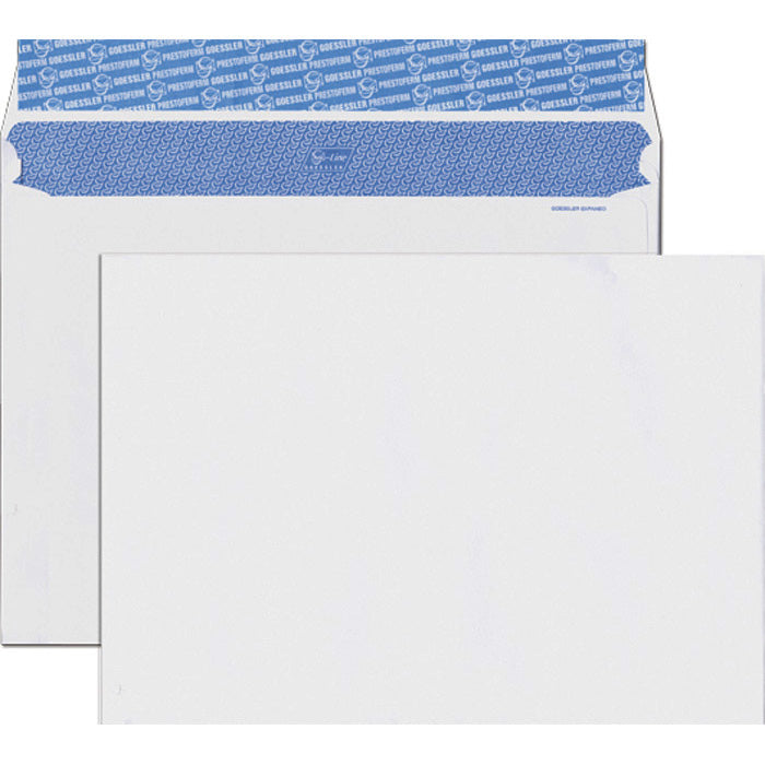 Goessler Seitenfaltentasche C4, ohne Fenster, selbstklebend, weiss, 120 g/m² – 100 Stk.