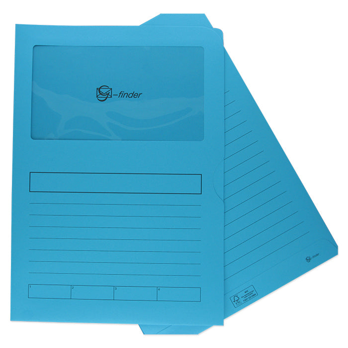 Goessler Organisationsmappe G-Finder 220 × 310 mm, Fenster 180 × 100 mm, 120 g/m², Eisblau – 100 Stück