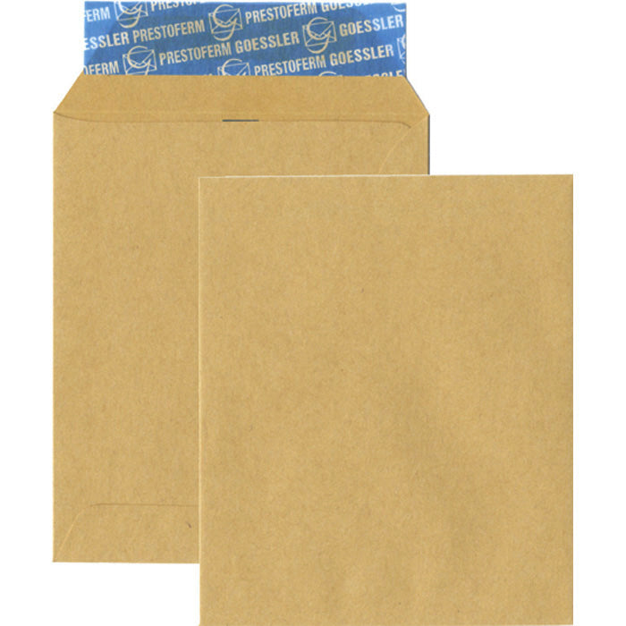 Goessler Zahltagstasche 105 × 125 mm, Haftklebung, Braun, 100 g/m²