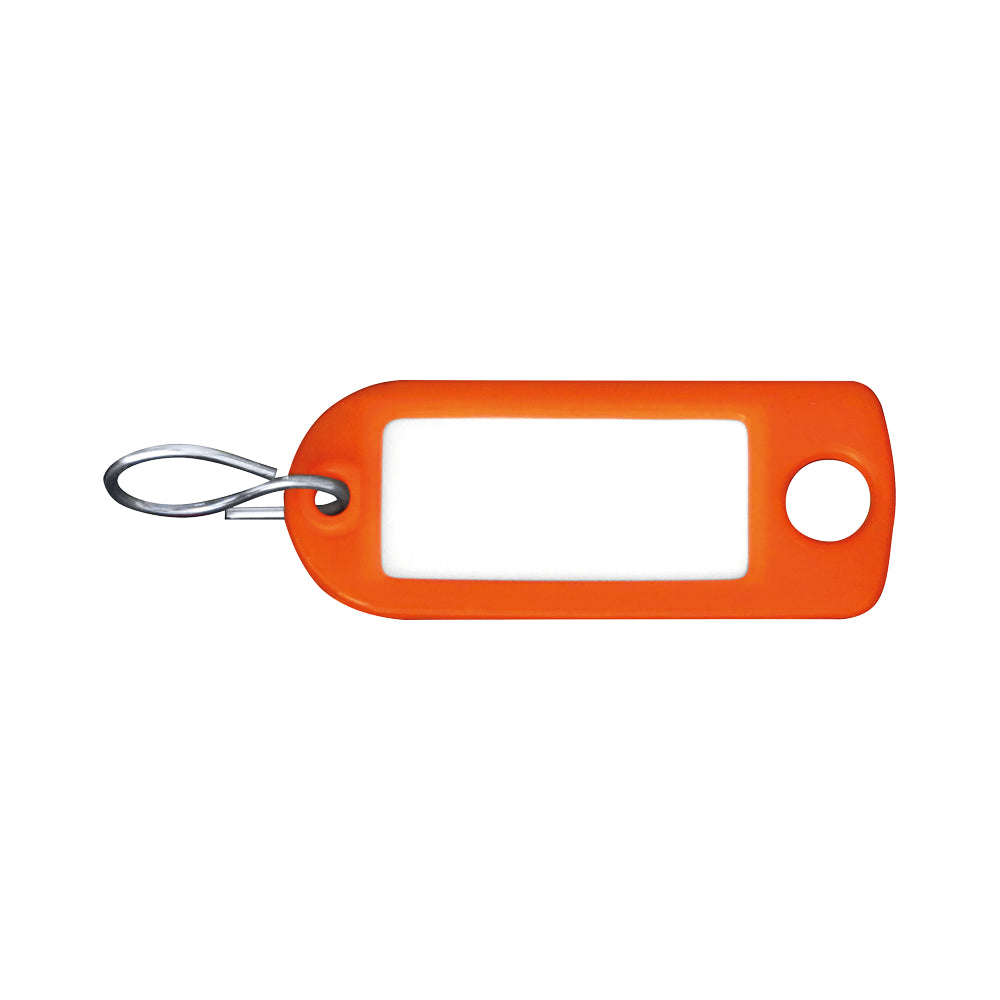Rieffel Schlüsselschild – einseitig beschriftbar, mit S-Haken, Kunststoff, Orange, 100er-Pack