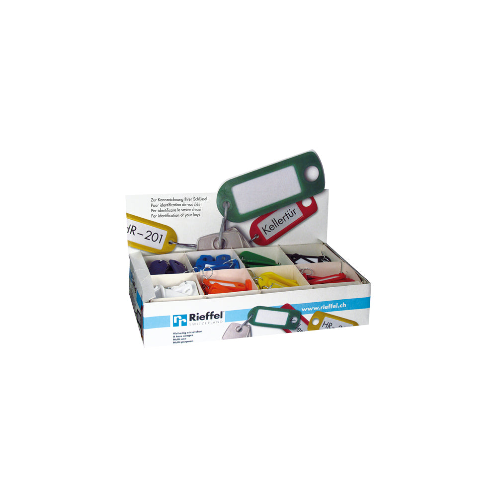 Rieffel Schlüsselanhänger – Kunststoff, Mehrfarbig, 22 × 55 mm, 200er-Pack