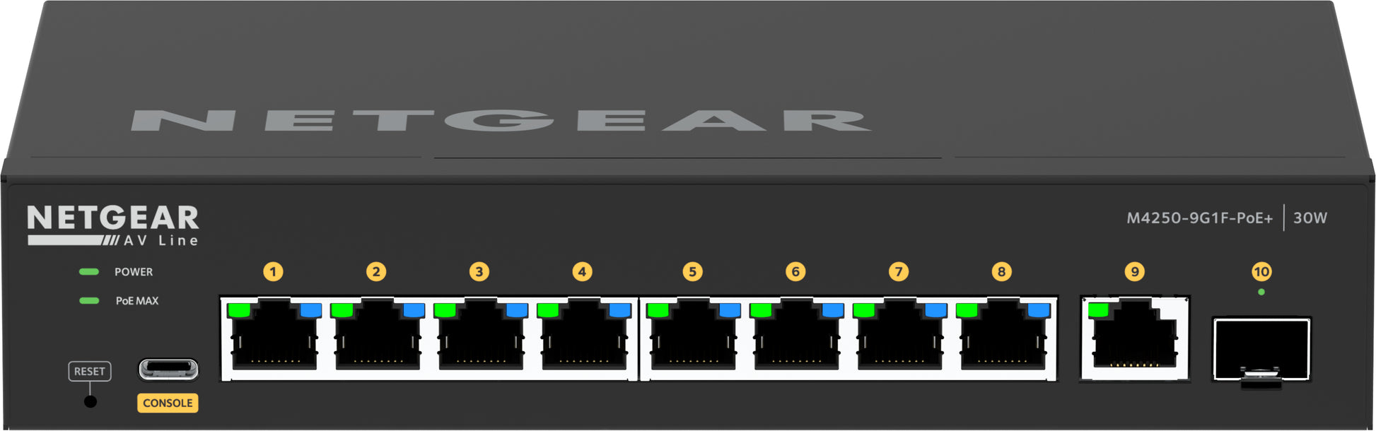 NETGEAR GSM4210PD-100EUS – Managed Switch – 8×GbE, L2+/L3, PoE+ 110 W, 19" Rack