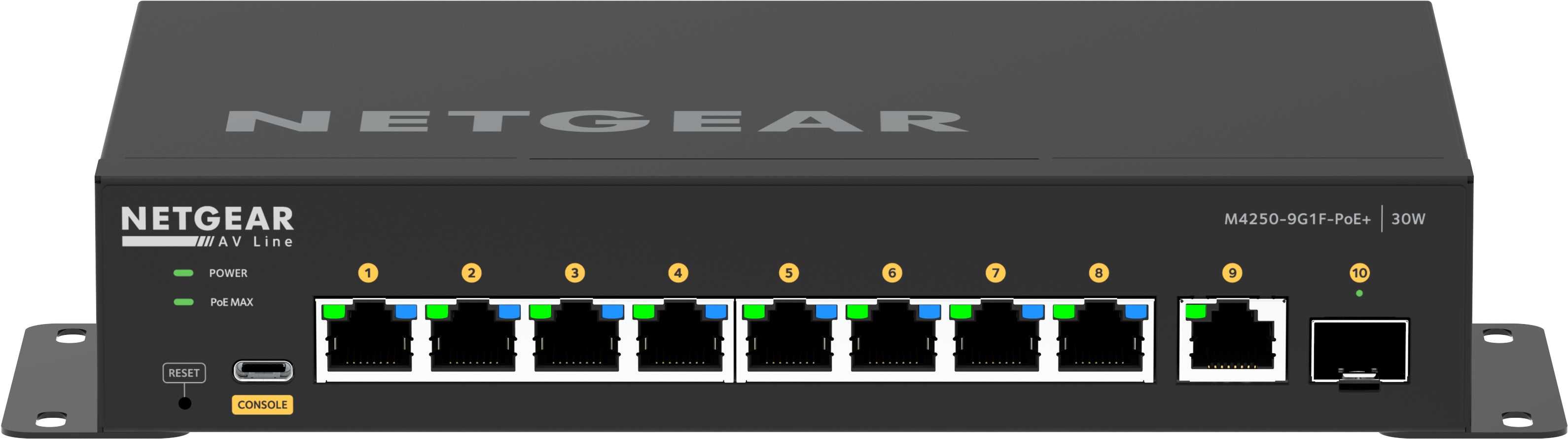 NETGEAR GSM4210PD-100EUS – Managed Switch – 8×GbE, L2+/L3, PoE+ 110 W, 19" Rack