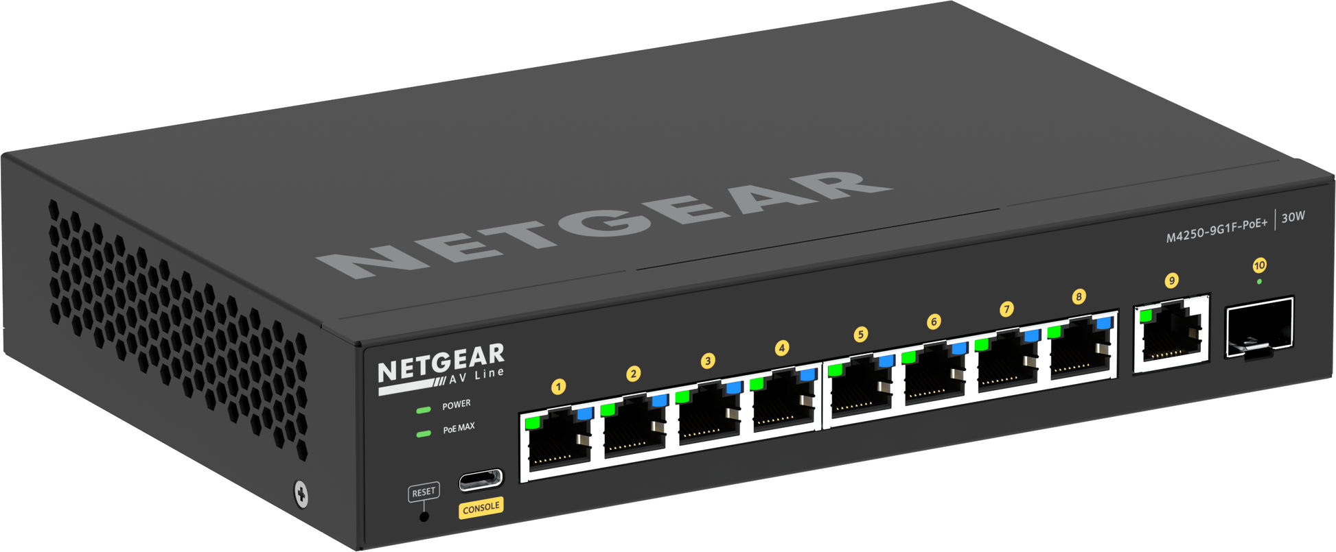 NETGEAR GSM4210PD-100EUS – Managed Switch – 8×GbE, L2+/L3, PoE+ 110 W, 19" Rack