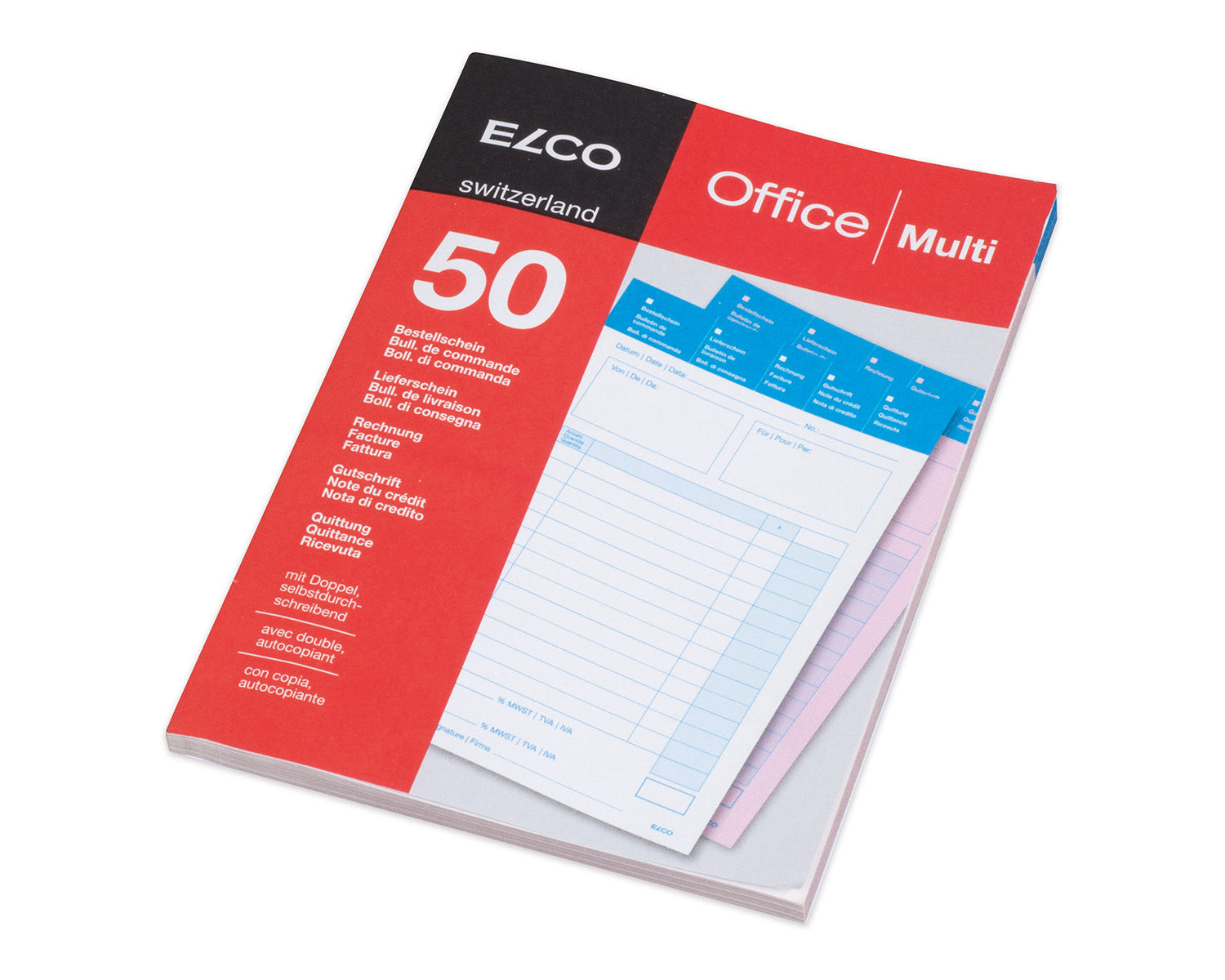 Elco Durchschreibeblock – mehrsprachig, 50 Blatt, A5