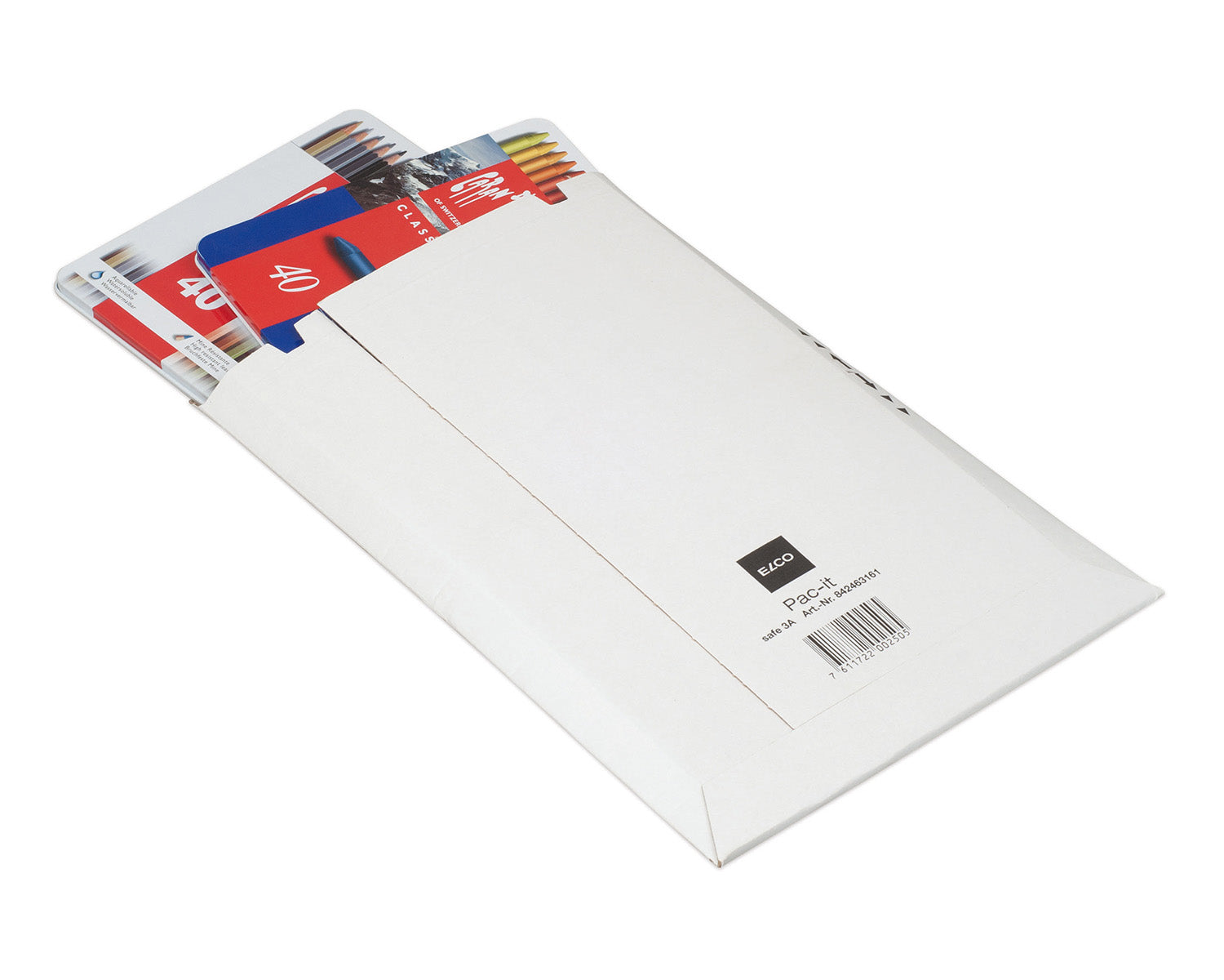 Elco Karton-Versandtasche – 250 × 353 mm, selbstklebend, mit Aufreissband, Karton, weiss – 100 Stk.