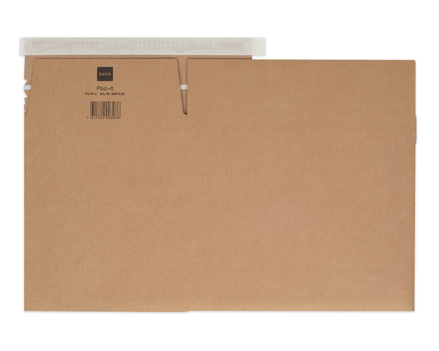 Elco Umzugsbox, Braun, mit Aufreissperforation – 242 × 172 × 60 - 130 mm