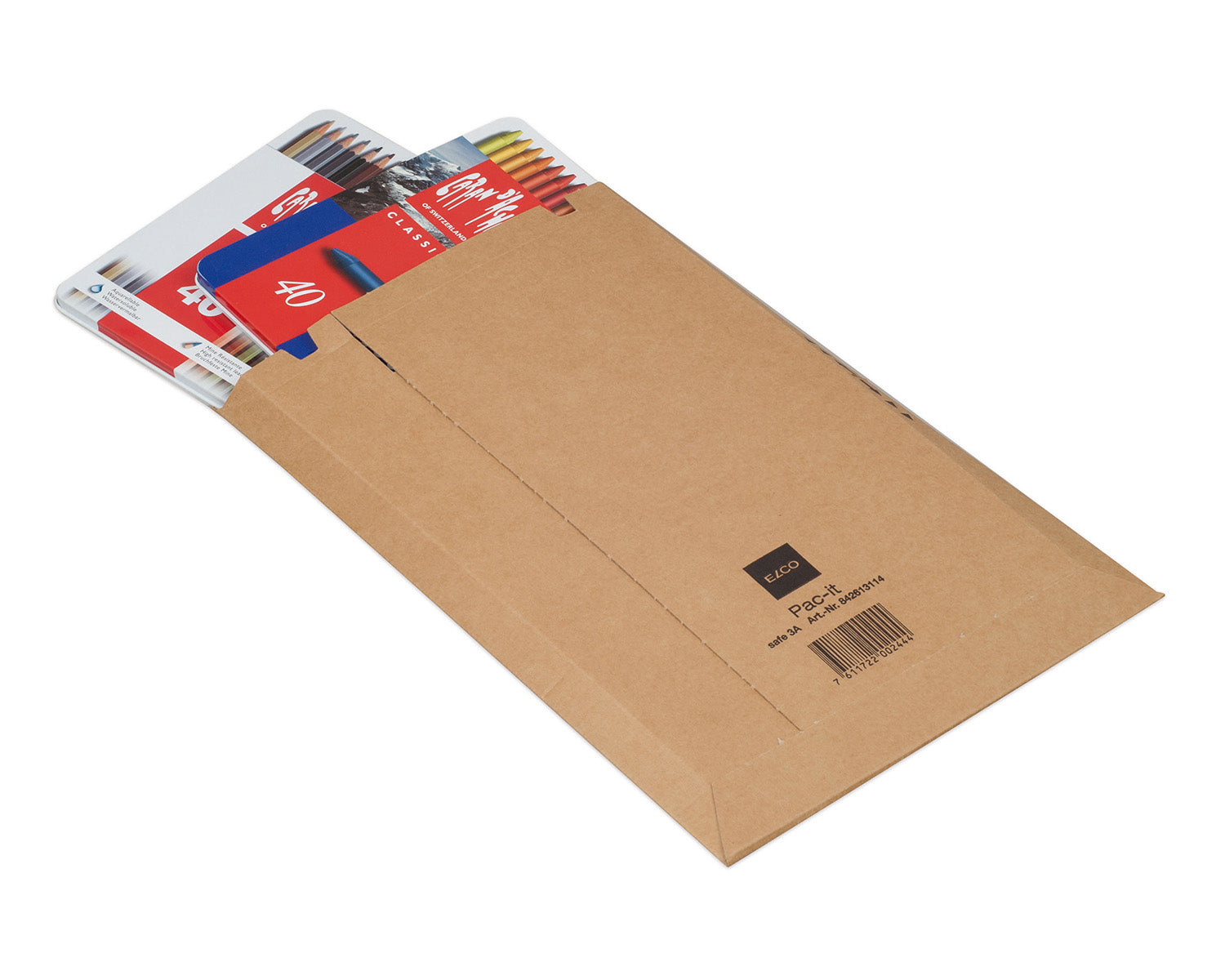 Elco Pac-it SAFE Karton-Versandtasche – B4, ohne Fenster, selbstklebend, mit Aufreissband, braun – 25 Stk.