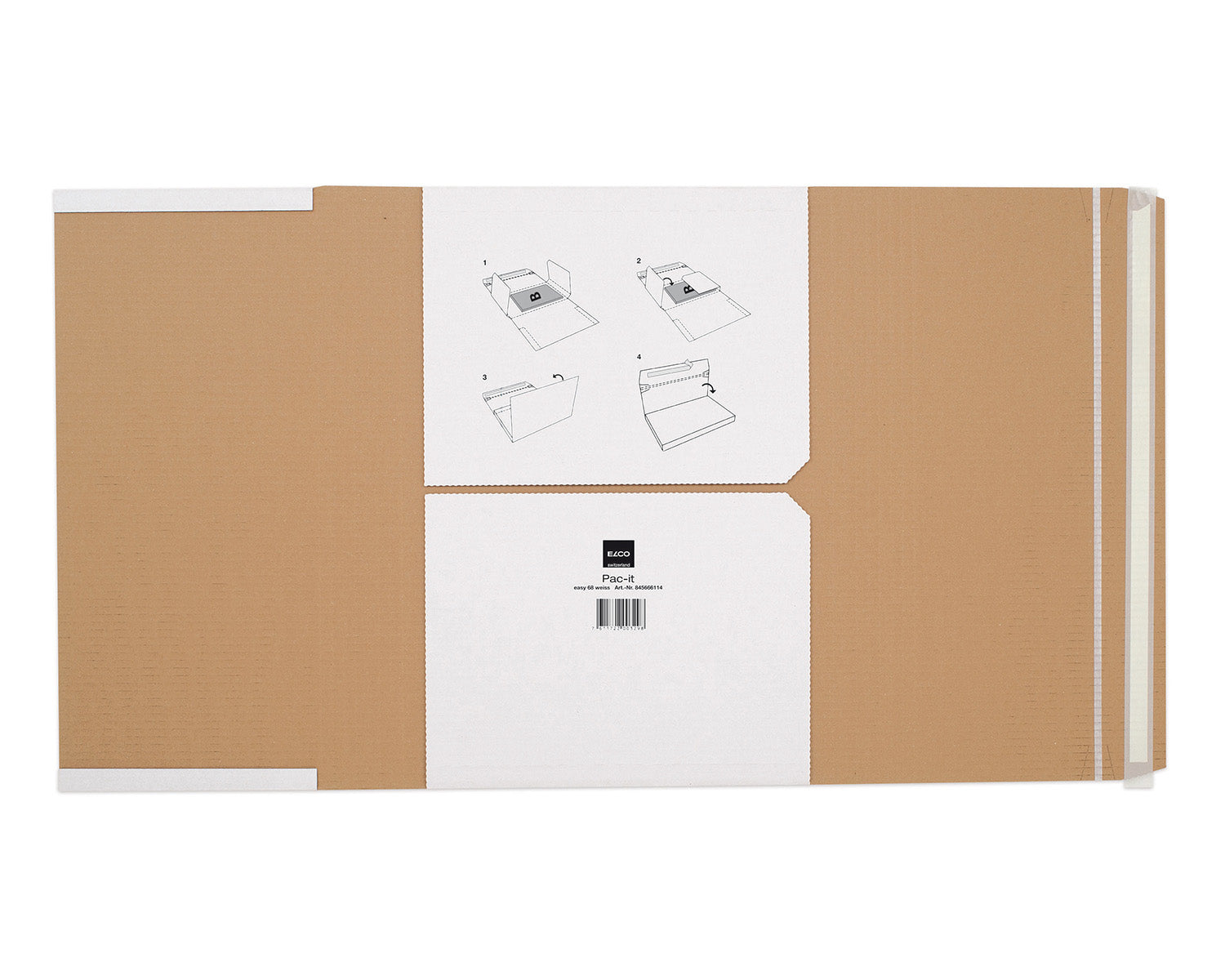 Elco pac-it EASY Versandverpackung, weiss, mit Beschriftungsfeldern – 464 × 362 × 90 mm