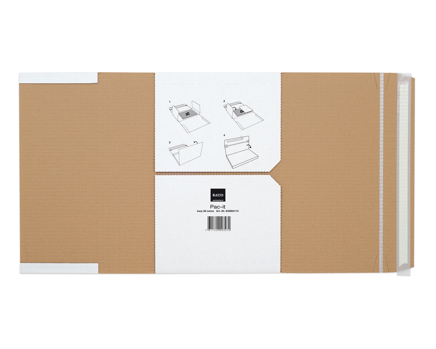 Elco Umzugsbox, weiss, mit Beschriftungsfeldern – 358 × 229 × 100 mm