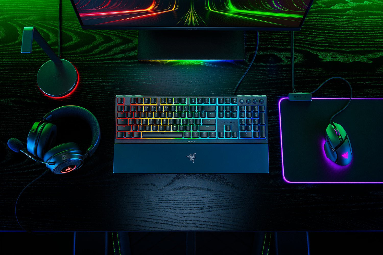 Razer Ornata V3 – Gaming-Tastatur – Membran, kabelgebunden (USB) – RGB – QWERTZ (DE) – mit Handballenauflage