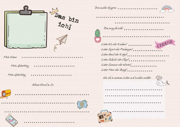 Pagna Freundebuch – 150 × 220 mm – 60 Seiten – Deutsch, Gebunden, Igel