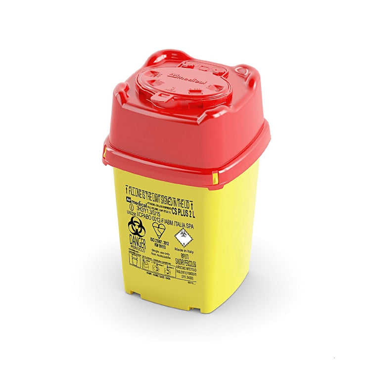 CS Recyclingbox CS PLUS – 2 l – Kunststoff, quadratisch – gelb/rot