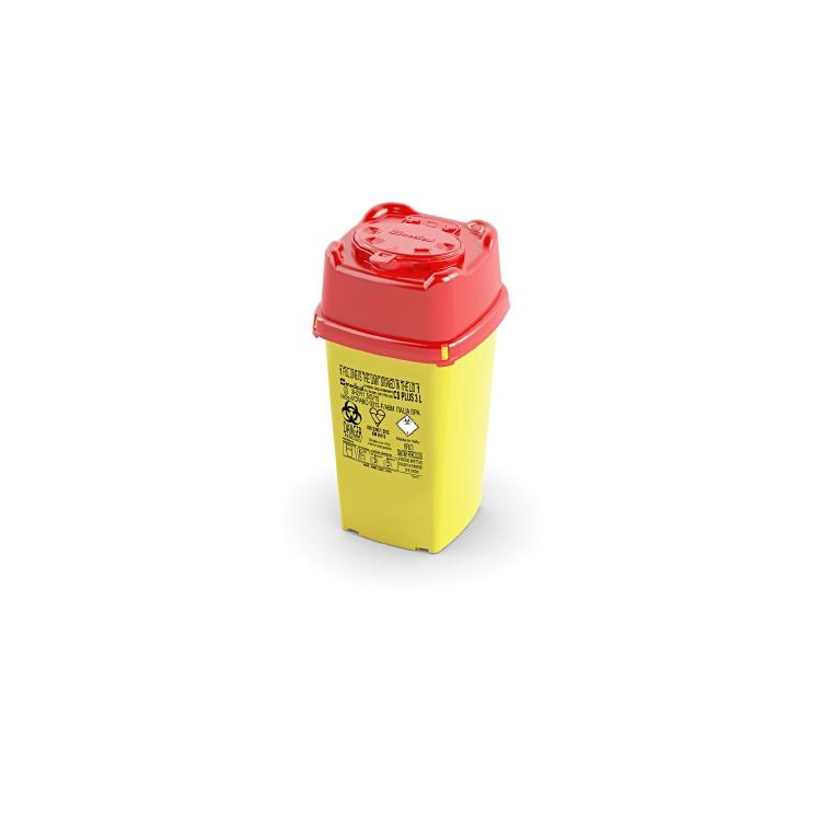 Recyclingbox CS PLUS – 3 l – Kunststoff, quadratisch – gelb/rot