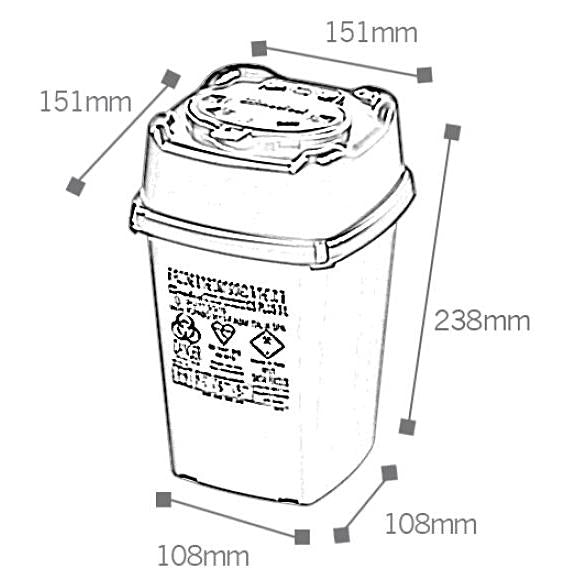 Recyclingbox CS PLUS – 3 l – Kunststoff, quadratisch – gelb/rot