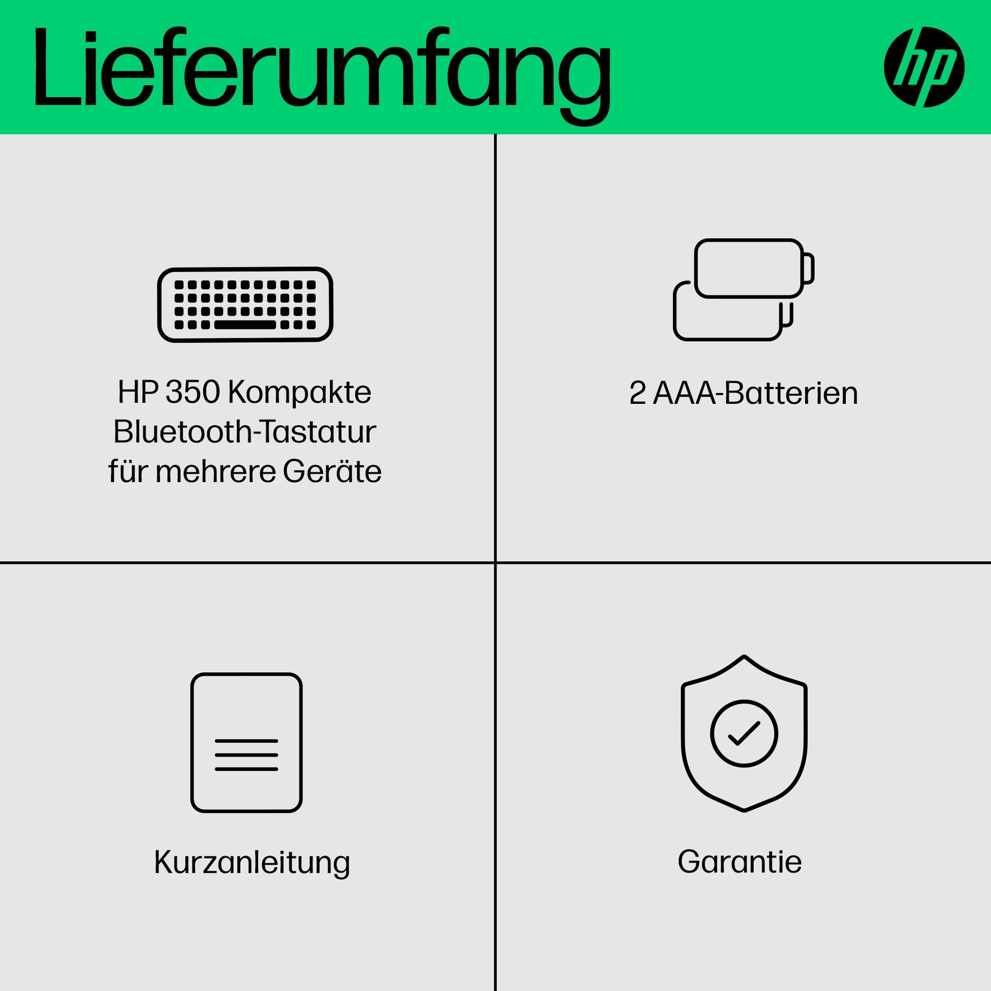HP 350 Kompakte Multi-Geräte – Mini Tastatur – Mechanisch – Bluetooth – Ohne Ziffernblock – Auslaufsicher