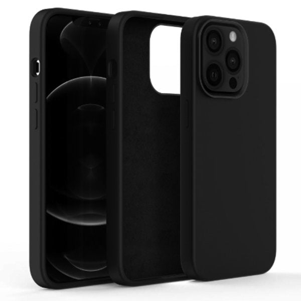 4smarts Backcover – für Apple iPhone 14, Mikrofaser+Silikon, Schwarz, tropfsicher, kratzresistent, schockresistent