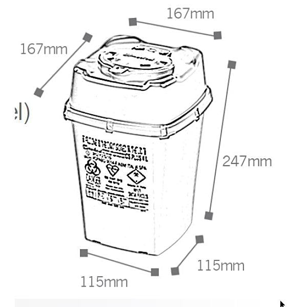 Recyclingbox CS PLUS – 4 l – Kunststoff, quadratisch – gelb/Deckel rot