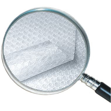 Brieger Luftpolsterfolie – 500 mm × 50 m – 75 µm + 15 µm Softvlies, transparent – 1 Rolle