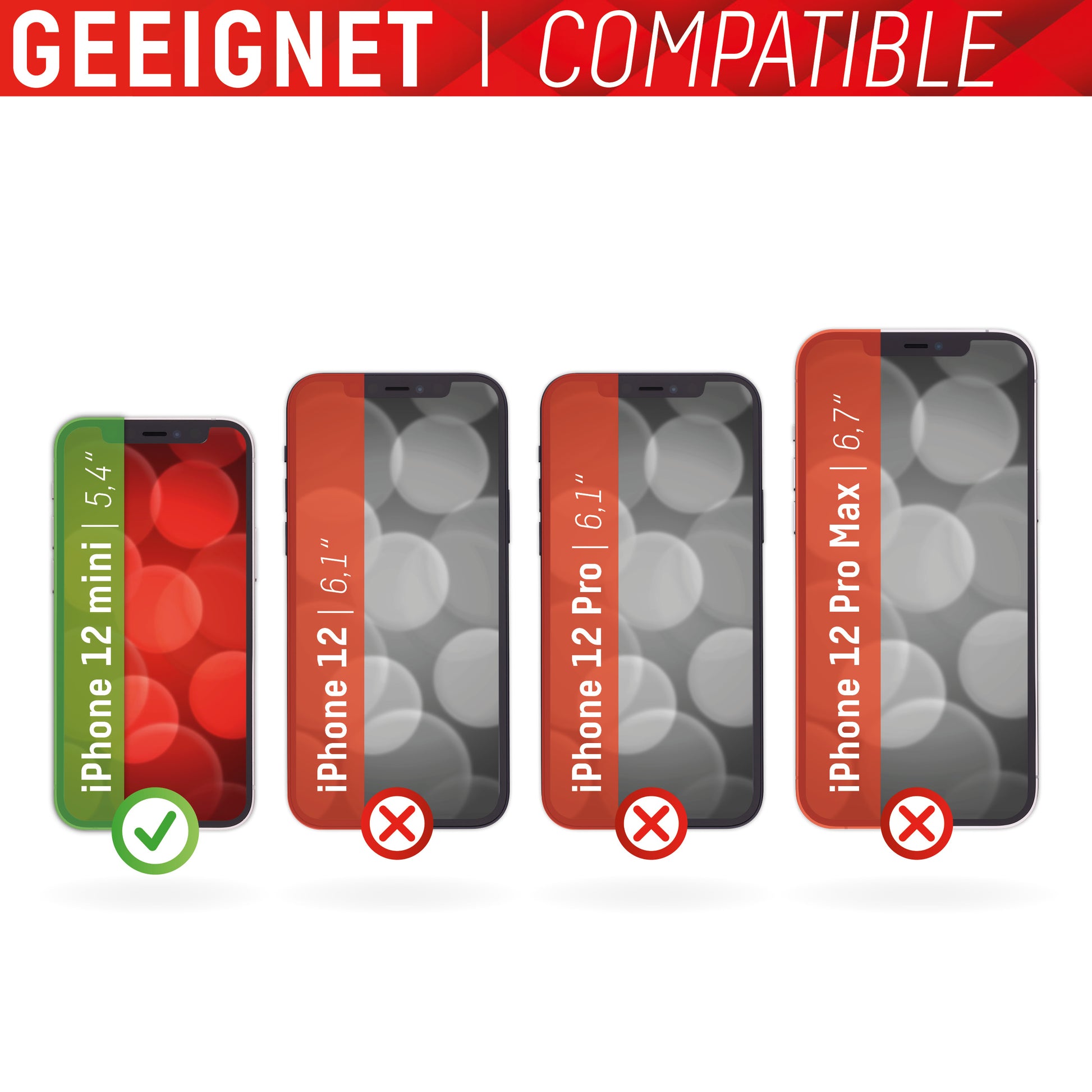 Displex Displayschutz (Panzerglas), 9H – für iPhone 12 mini