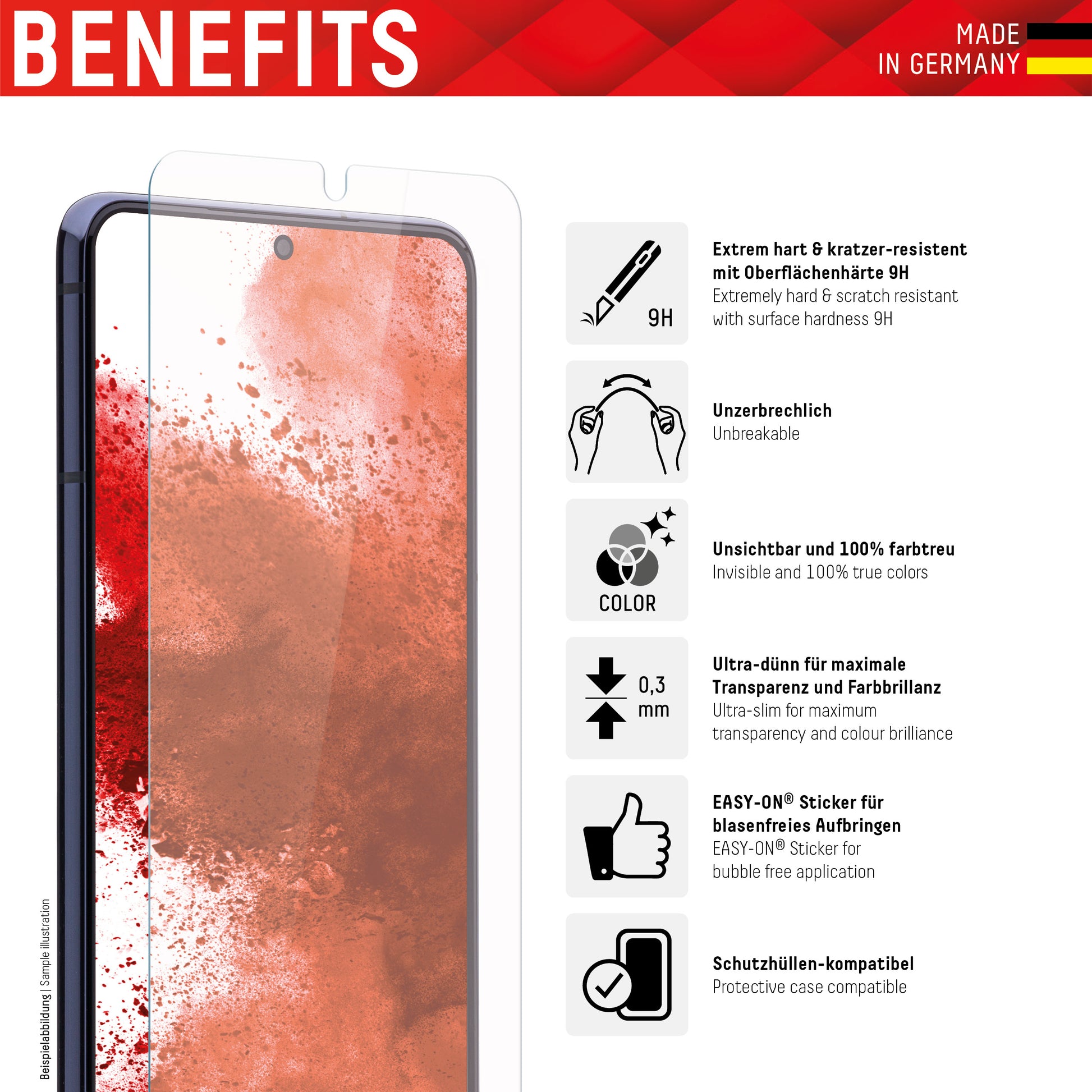 Displex Displayschutz (Panzerglas), 9H – für Galaxy S21 FE