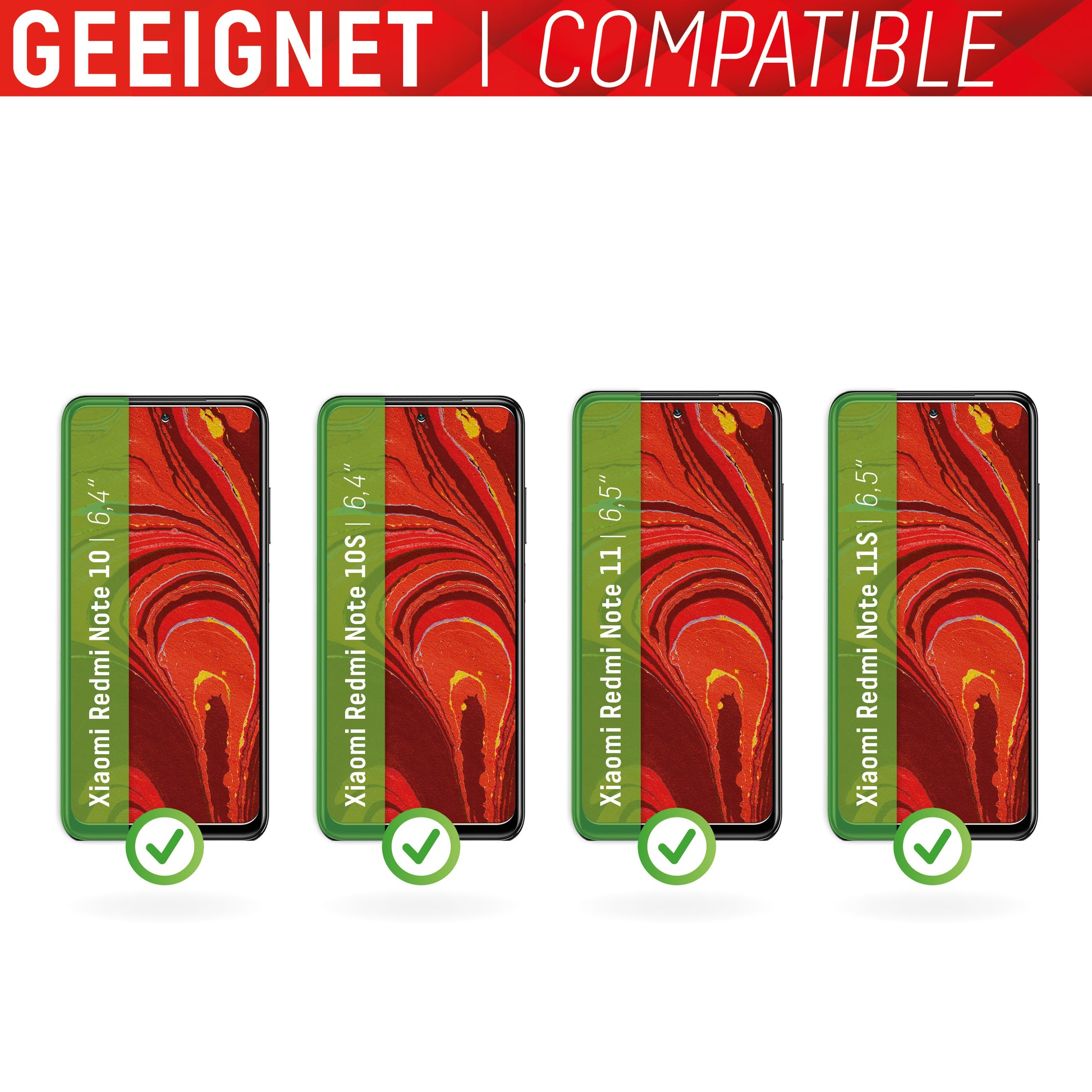 Displex Displayschutz (Panzerglas), 9H – für Redmi Note 10/10S/11(S)