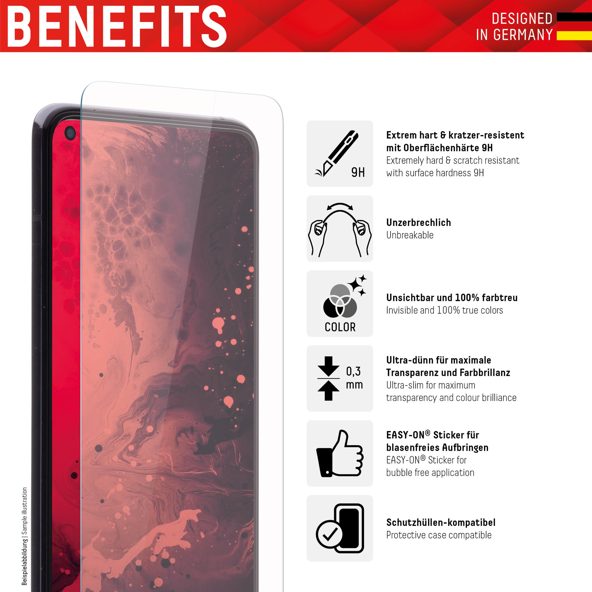 Displex Displayschutz (Panzerglas), 9H – für POCO X3 Pro/X5 Pro