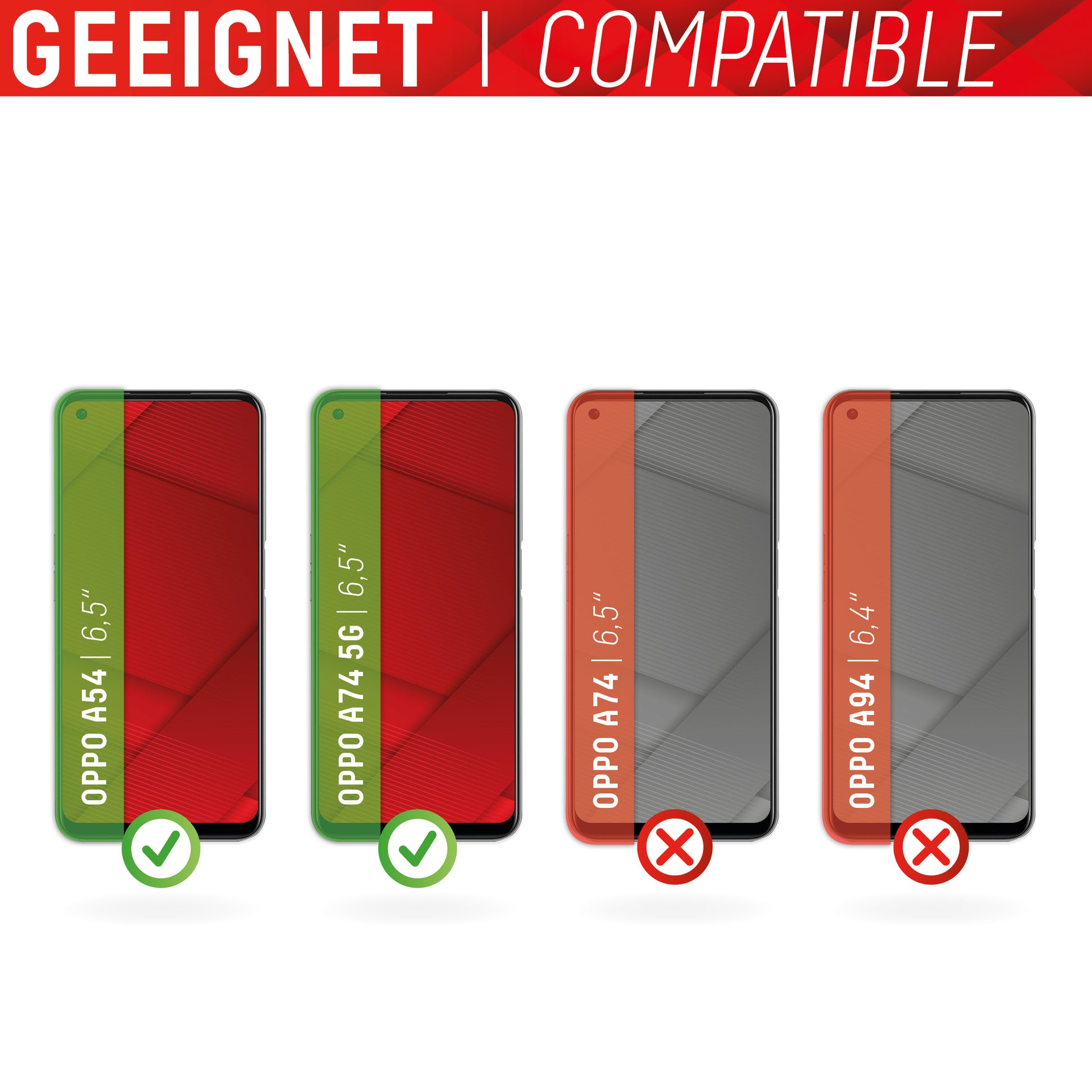 Displex Displayschutz (Panzerglas), 9H – für Oppo A54/A74 5G