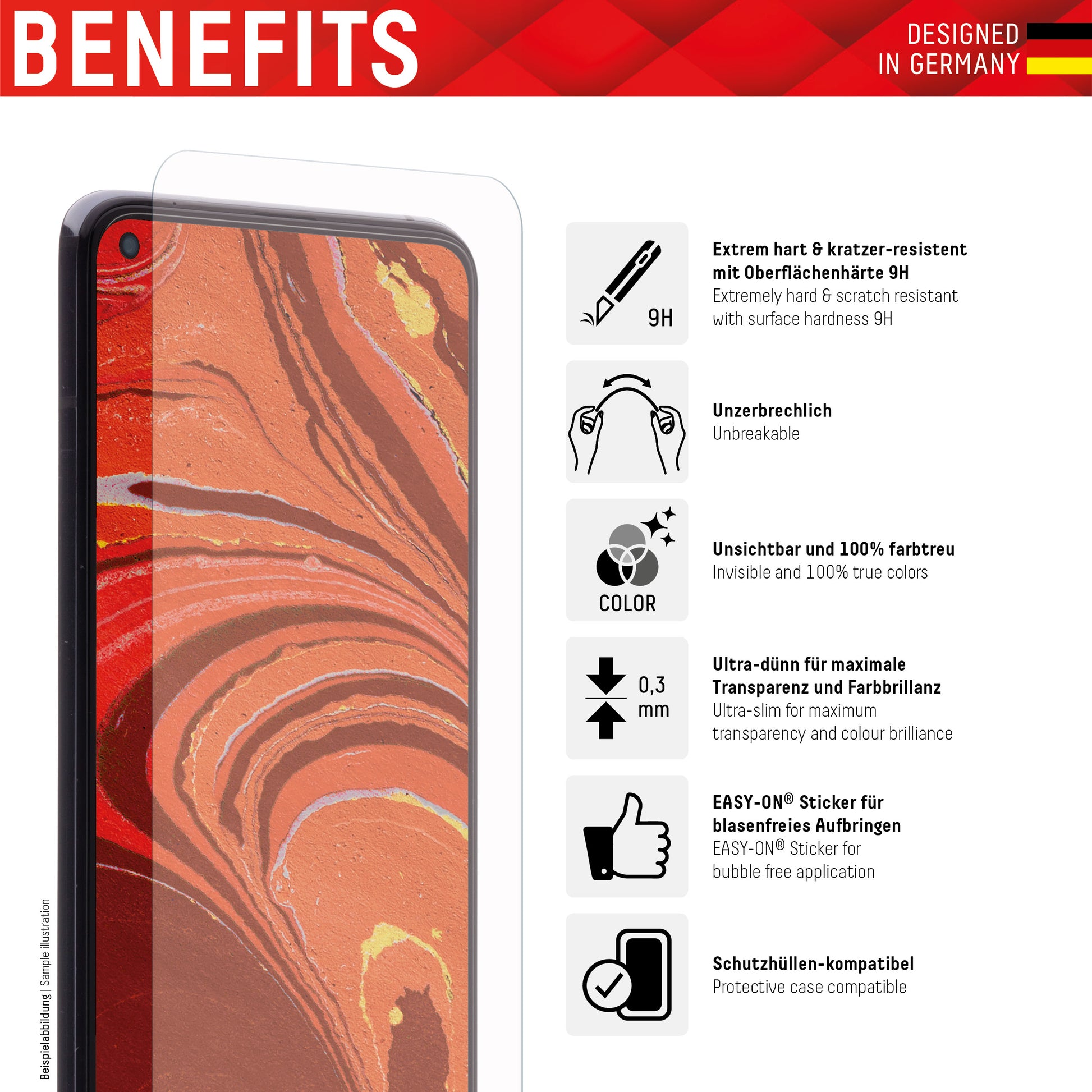 Displex Displayschutz (Panzerglas), 9H – für Redmi Note 11S 5G
