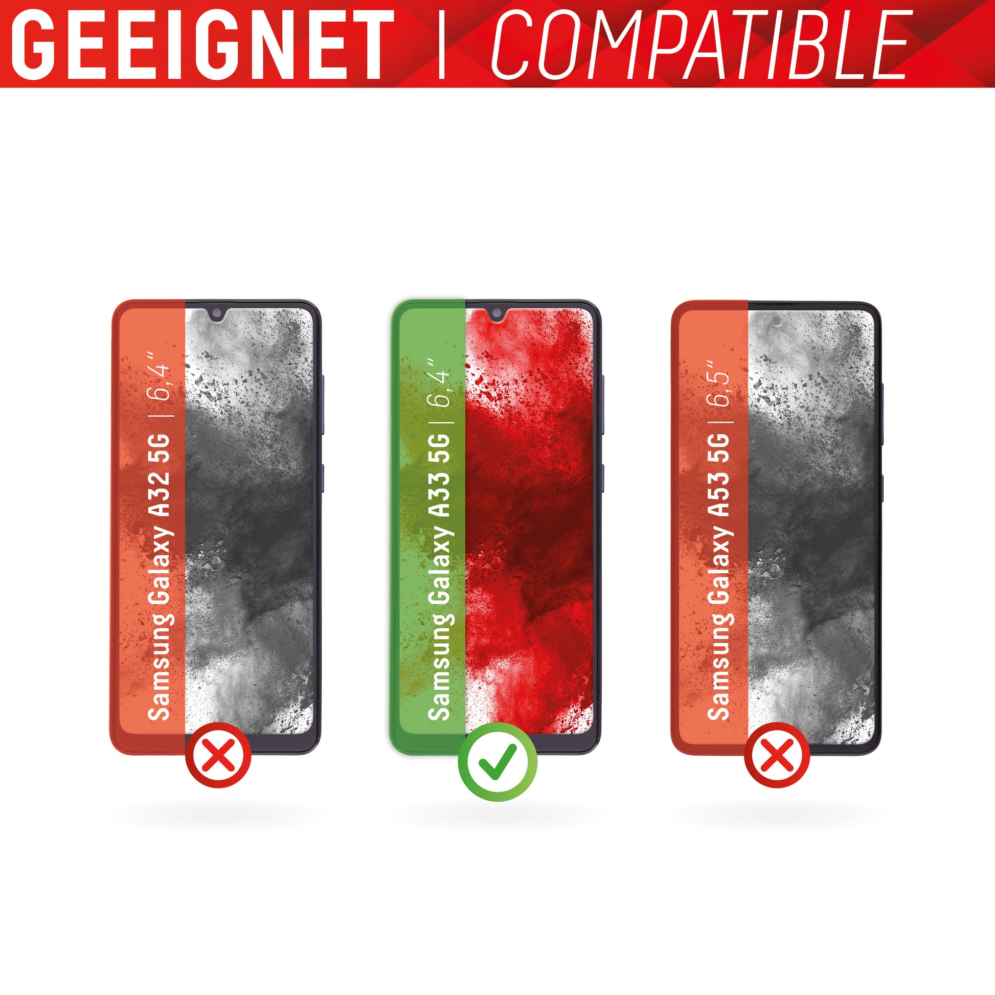 Displex Displayschutz (Panzerglas), Hüllenfreundlich – für Galaxy A33 5G – mit Applikator