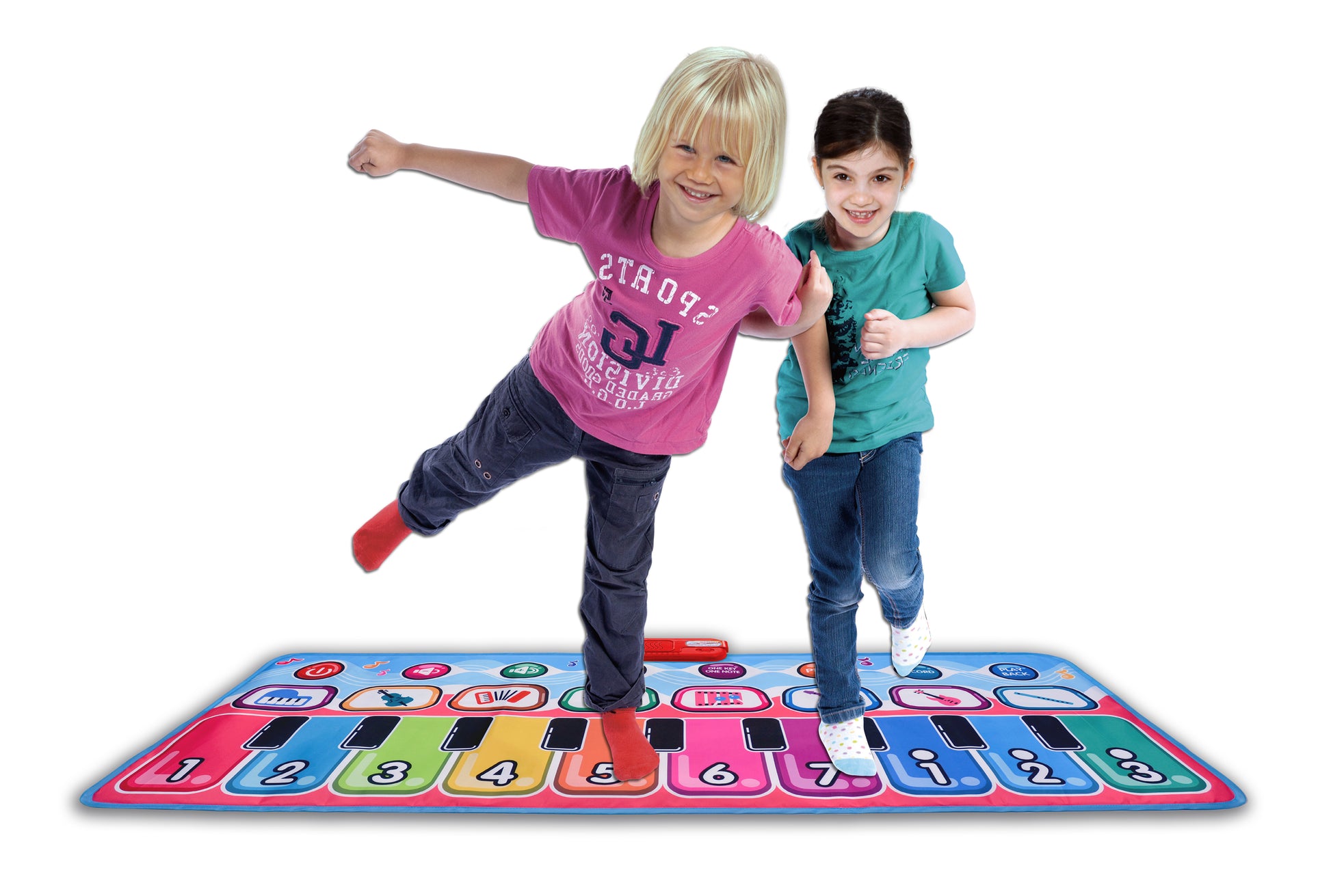 Bontempi Interaktive Musikspielmatte – 130 × 48 cm – 8 Melodien, Audioaufzeichnung – ab 3 J. – mehrfarbig