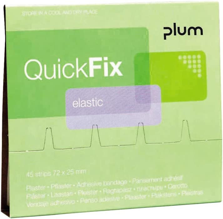 Plum Pflaster-Nachfüllpackung QuickFix Elastic – 45 Stück, 75 × 25 mm, beige