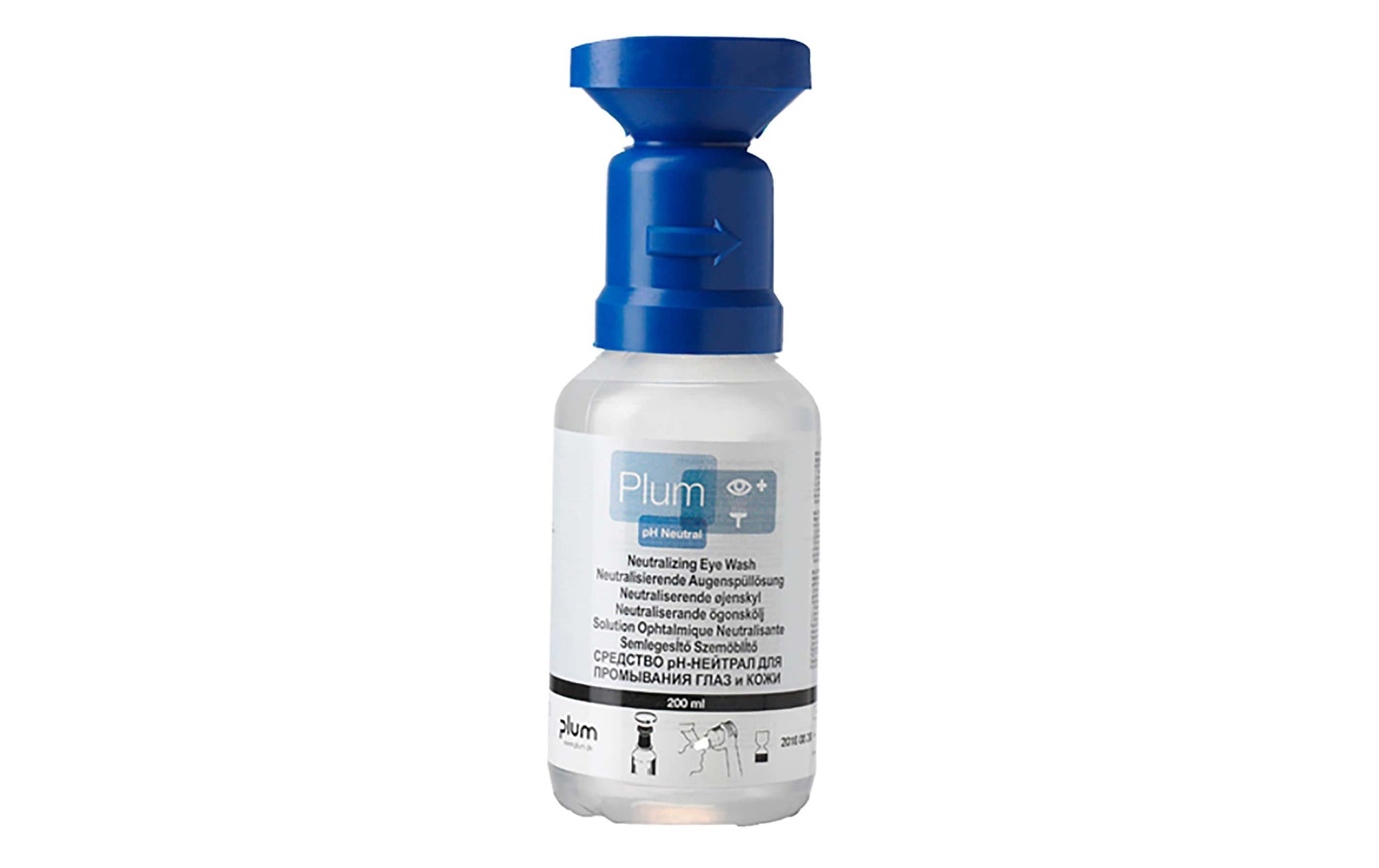 PLUM Augenspülstation – 500 ml, Wandmontage, 228 × 290 × 80 mm