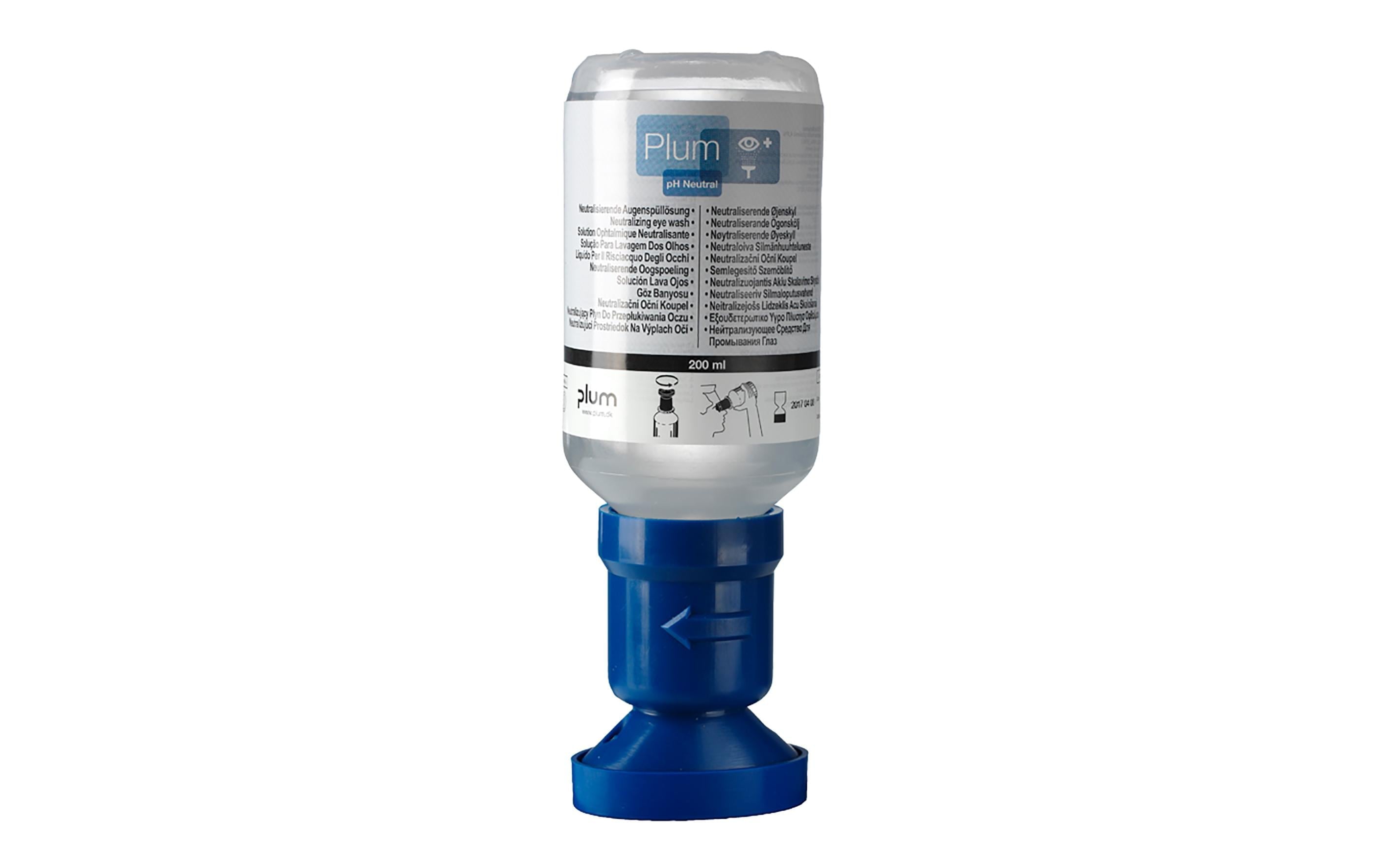 PLUM Augenspülstation – 500 ml, Wandmontage, 228 × 290 × 80 mm