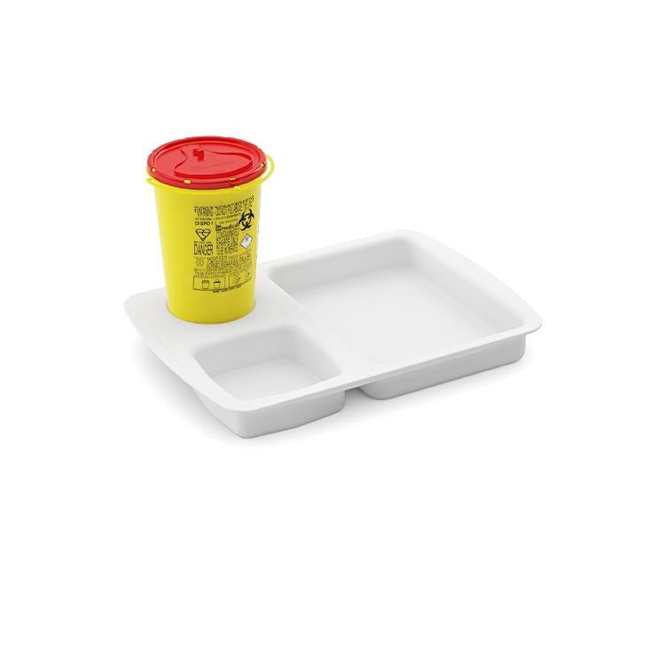 Tablett – 35 × 24,5 × 4,4 cm, Weiss, für Entsorgungsboxen