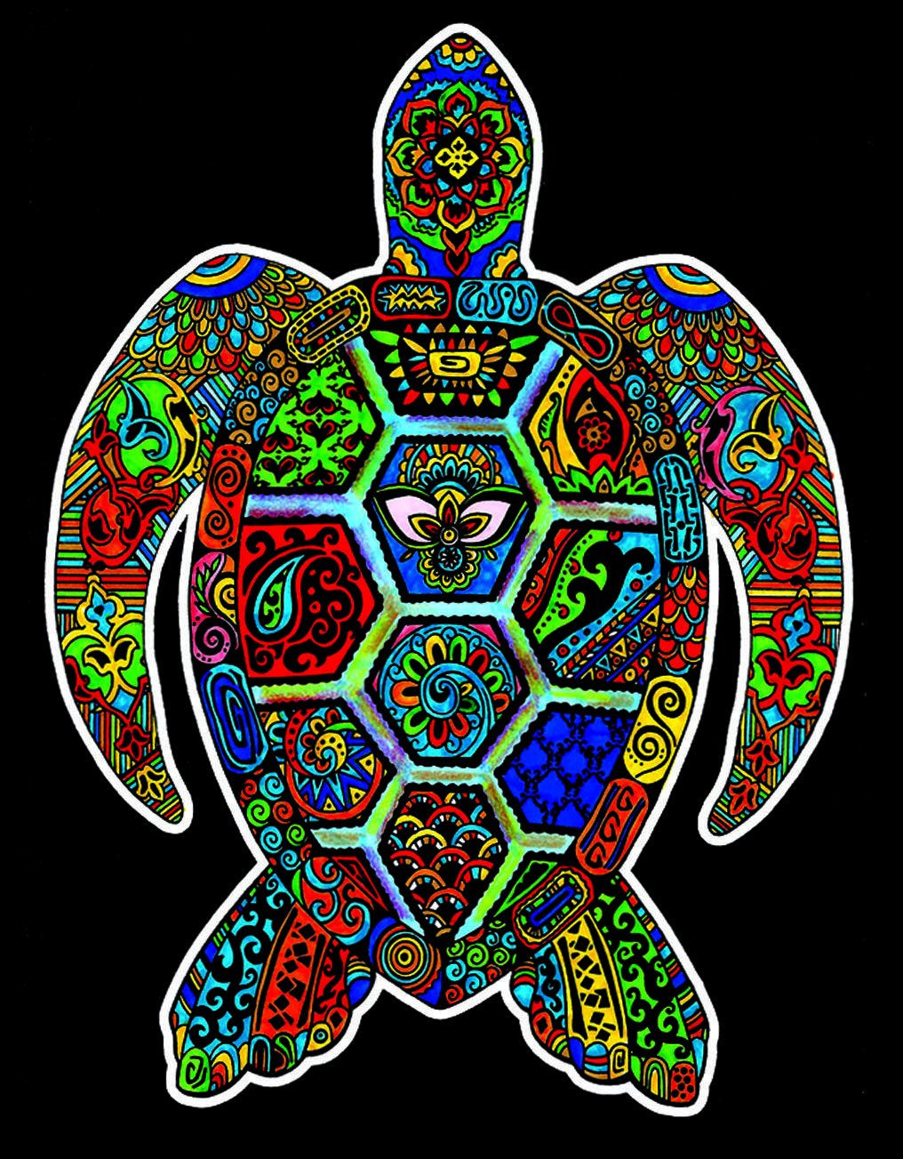 Tataruga Samtbild, Schildkröte, Karton, Samt, Schwarz/Weiss, A4